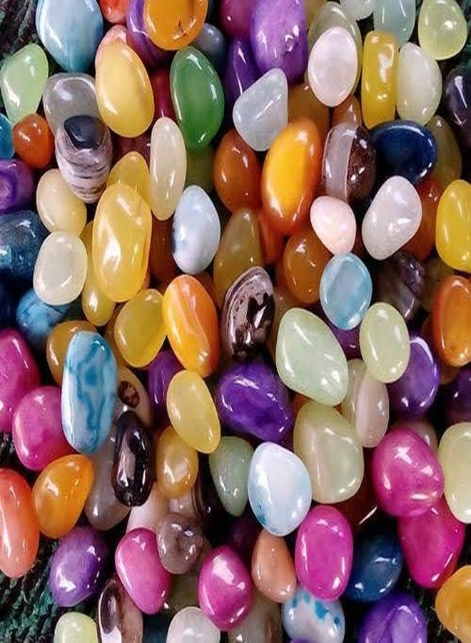 VANNEF Stone Polished Glossy Decortaive Onyx Pebbles Stones for Home Decor, Garden, Table Decoration and Vase Fillers (Naturalmulti_450gm) - Image 1